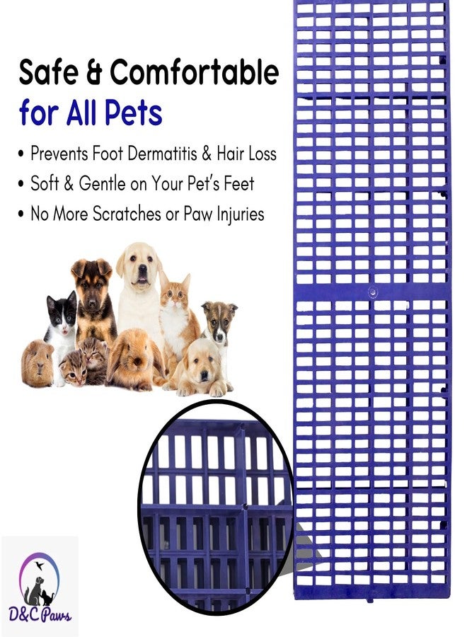 D&C PAWS سجادة أرضية بلاستيكية للحيوانات الأليفة من دي آند سي باوز، مقاس 36 × 12 بوصة، شديدة التحمل ومقاومة للماء، مثالية للكلاب/القطط/الأرانب/الماعز (أزرق، عبوة من قطعتين) - Image 5